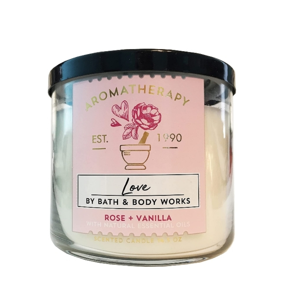 "RARE TO FIND" Rose 🌹 + Vanilla Aromatherapy 3-WICK Candle BBW